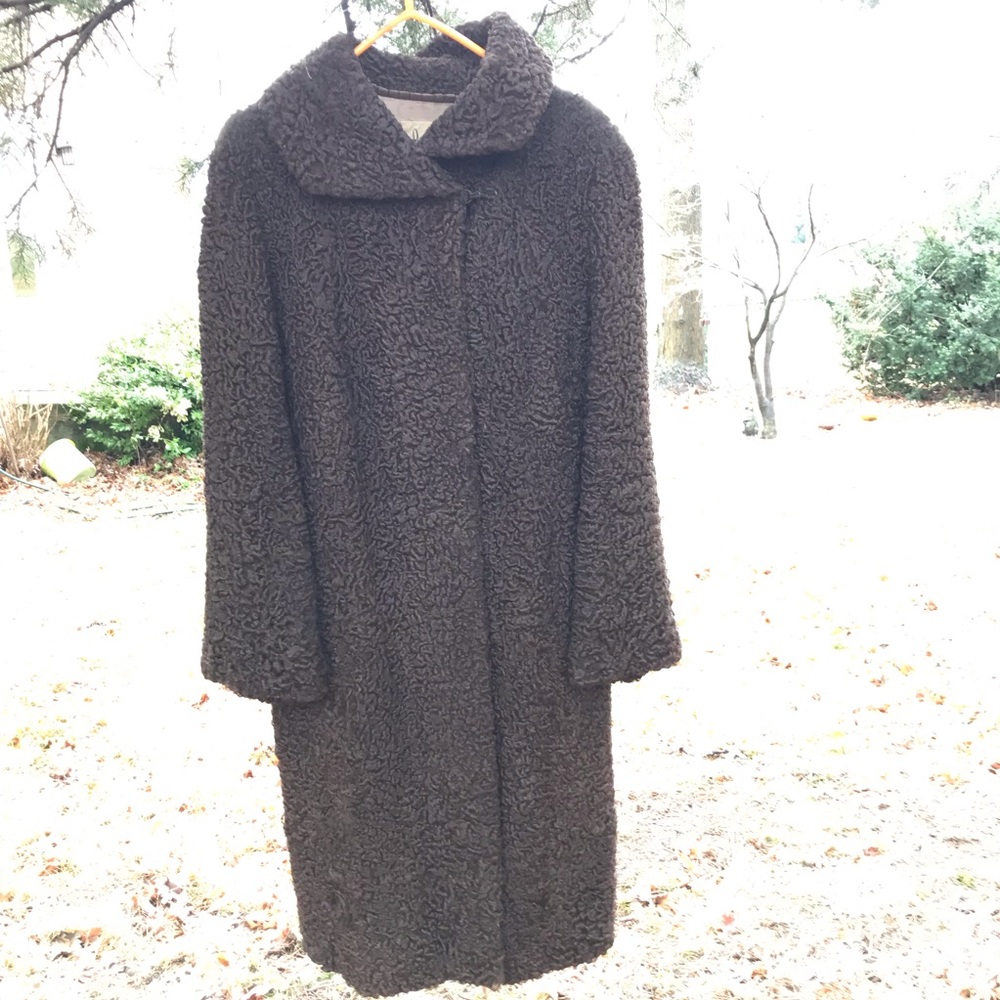 Vintage Real Curly Shearling Fur Coat Medium